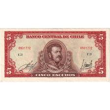 Chili, 5 Escudos, 1964, KM:138, NIEUW