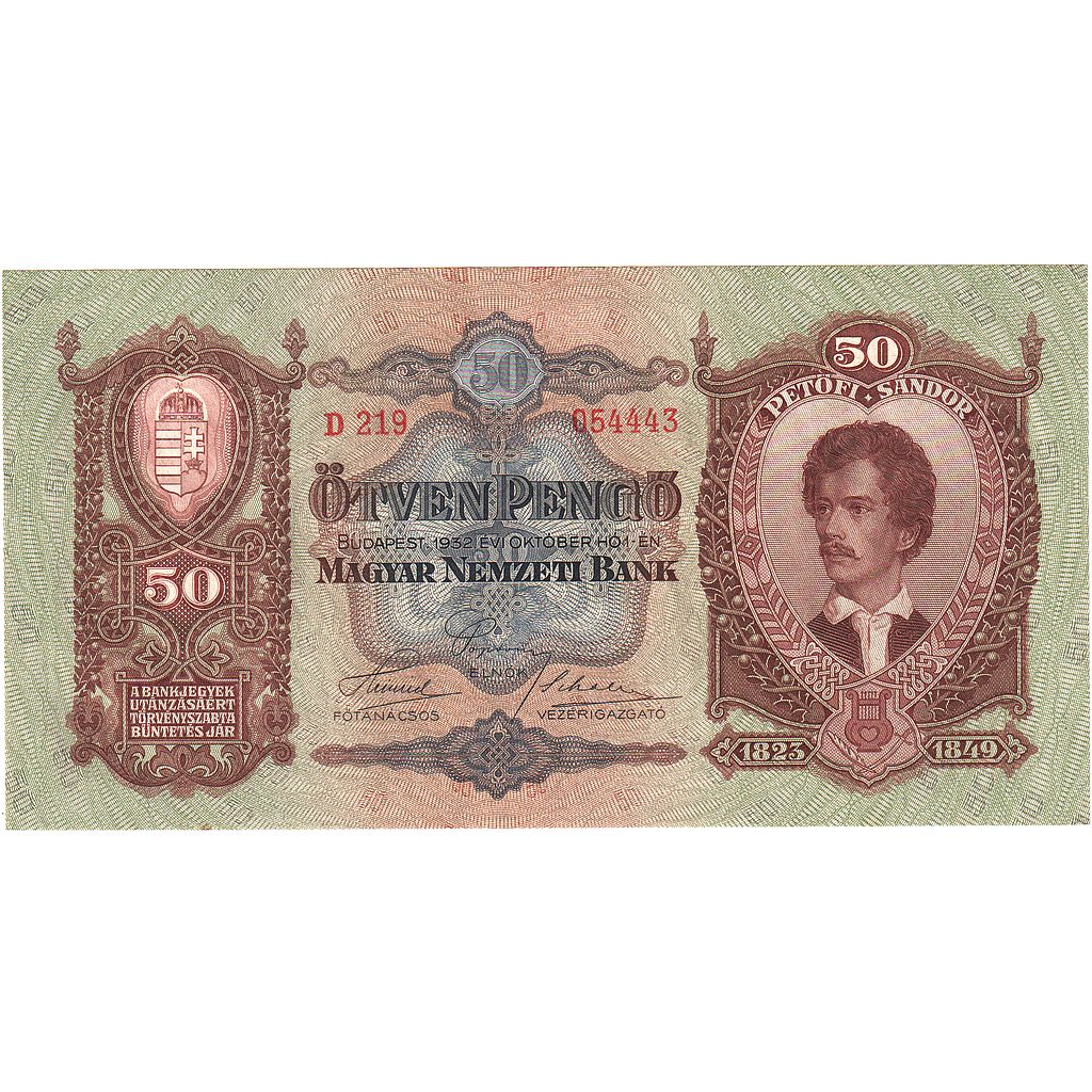 Hungary, 50 Pengö, 1932, 1932-10-01, KM:99, UNC(65-70)