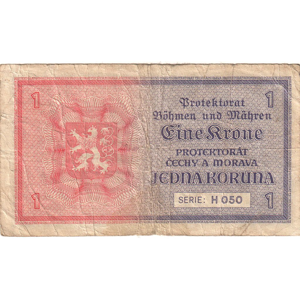 Bohemia and Moravia, 1 Koruna, KM:3a, VG(8-10)