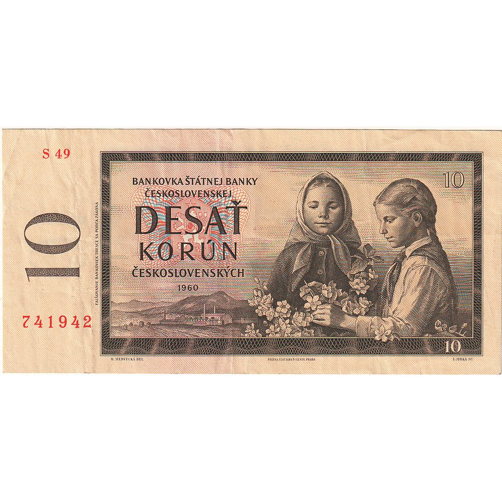 Czechoslovakia, 10 Korun, 1960, KM:88b, UNC(65-70)