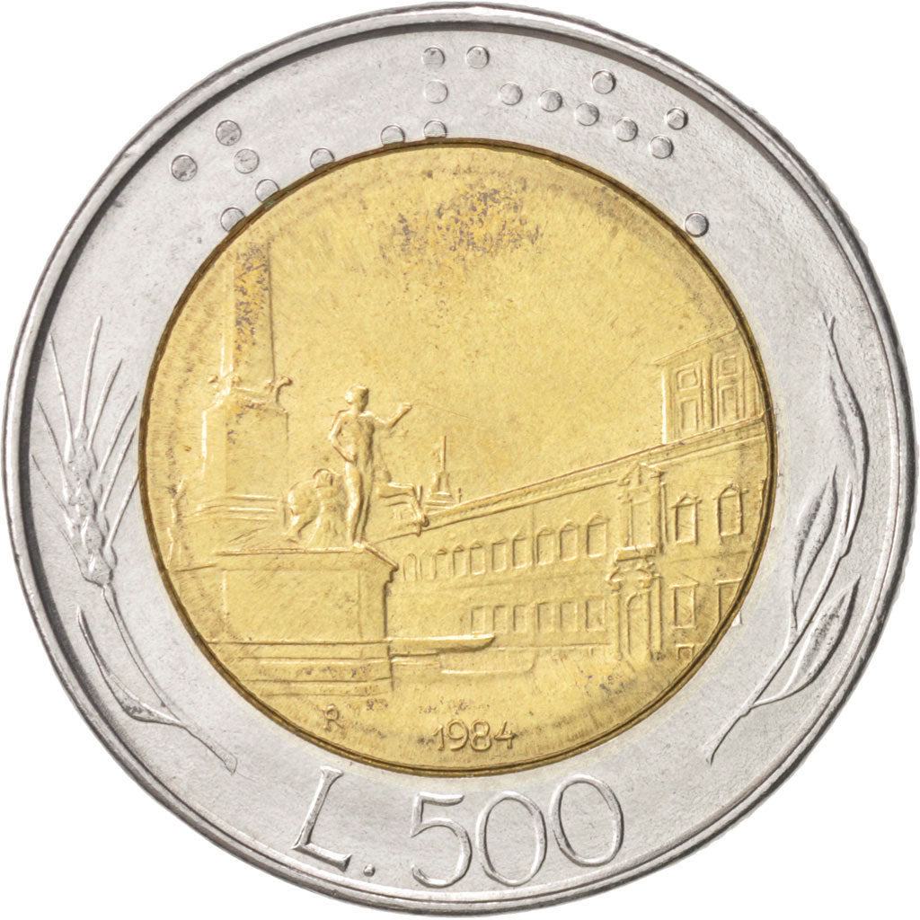 Coin, Italy, 500 Lire, 1984, Rome, AU(55-58), Bi-Metallic, KM:111