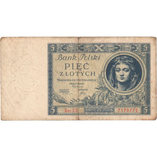 Poland, 5 Zlotych, 1930, KM:72, VF(20-25)