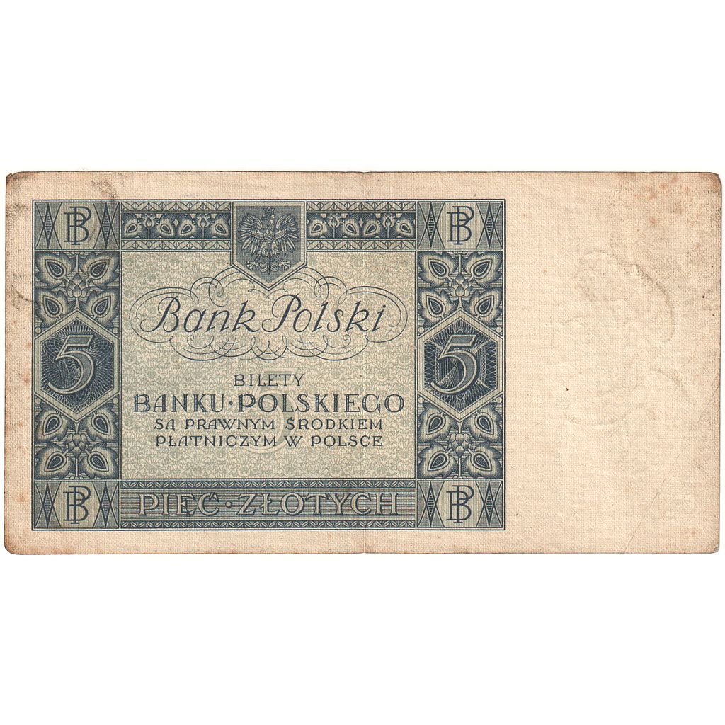 Poland, 5 Zlotych, 1930, KM:72, VF(20-25)