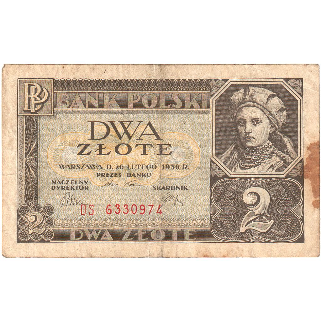 Poland, 2 Zlote, 1936-02-26, KM:76a, VG(8-10)