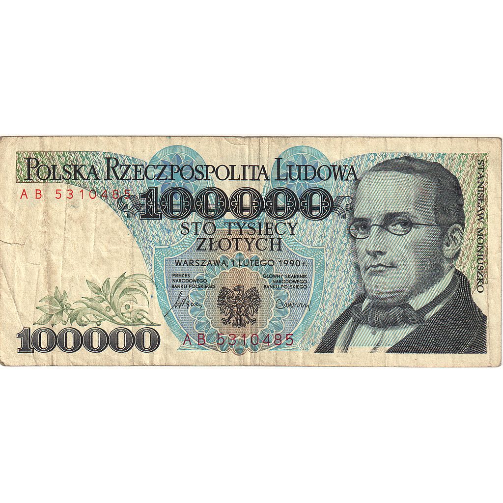 Billet, Pologne, 100,000 Zlotych, 1990, 1990-02-01, KM:154a, TTB+