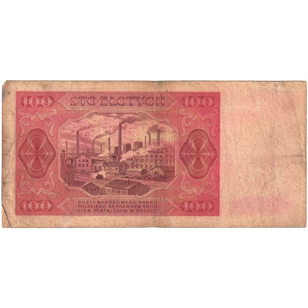 Banconote, Polonia, 100 Zlotych, 1948, 1948-07-01, KM:139a, MB