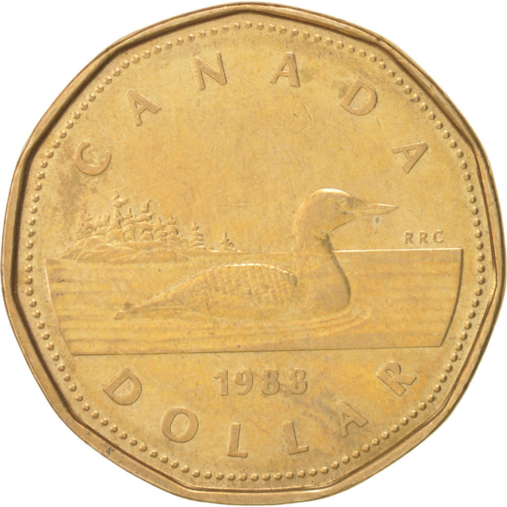 Coin, Canada, Elizabeth II, Dollar, 1988, Royal Canadian Mint, Ottawa