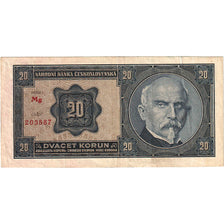 Czechoslovakia, 20 Korun, 1926-10-01, KM:21a, EF(40-45)