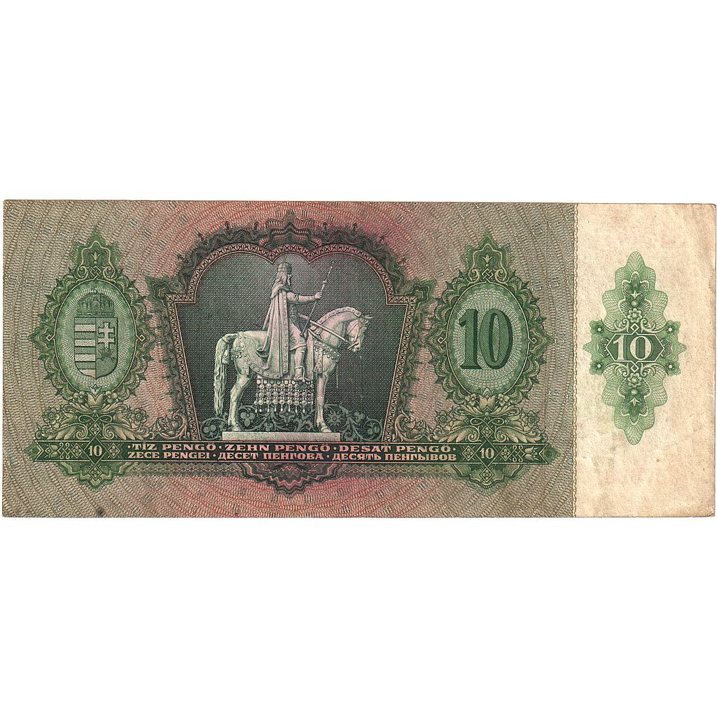 Ungheria, 10 Pengö, 1936, 1936-12-22, KM:100, SPL