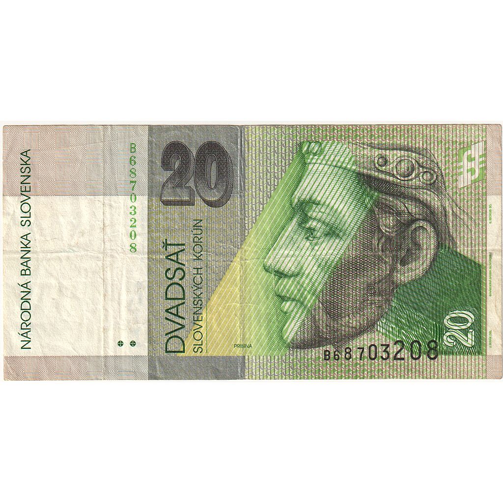 Slovakia, 20 Korun, 1995-06-01, KM:20b, AU(50-53)