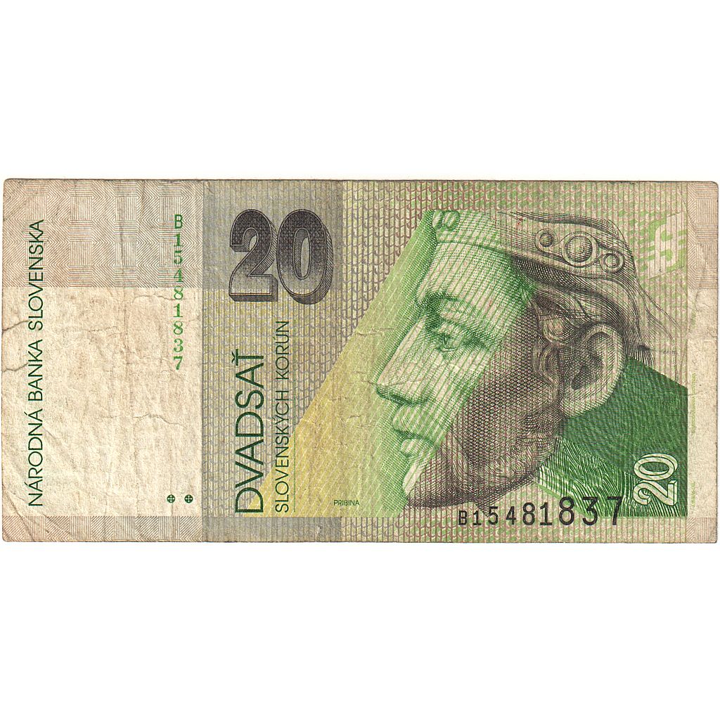 Slovakia, 20 Korun, 1993, 1993-09-01, KM:20b, F(12-15)