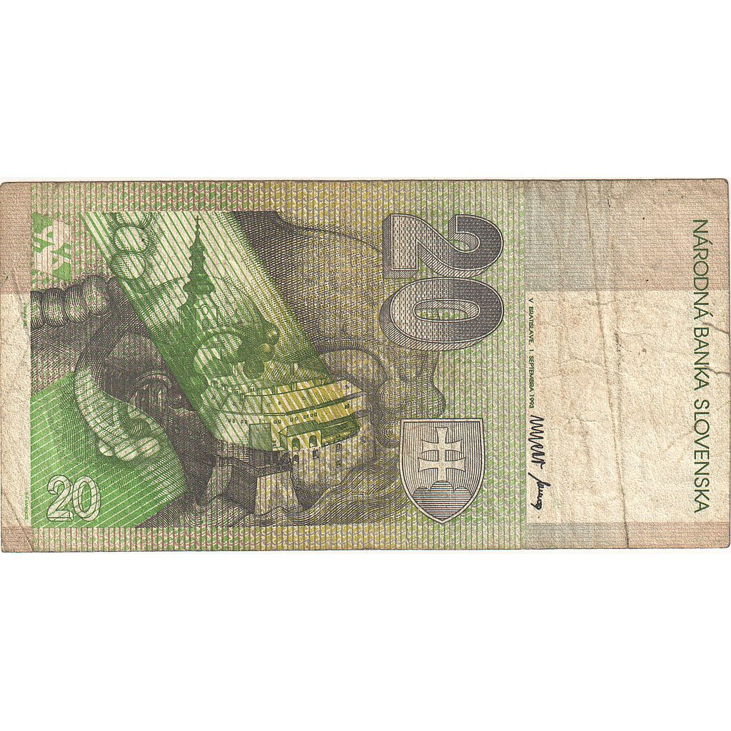 Slovakia, 20 Korun, 1993, 1993-09-01, KM:20b, F(12-15)