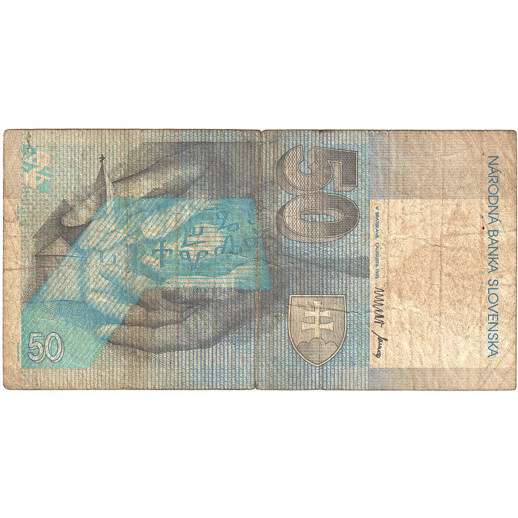 Slovakia, 50 Korun, 1993, 1993-08-01, KM:21a, VF(20-25)