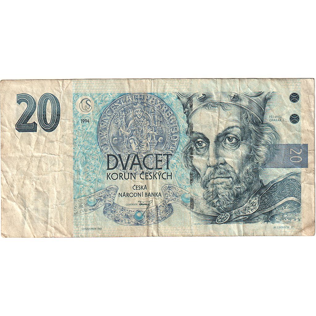 Repubblica Ceca, 20 Korun, 1994, KM:10a, BB