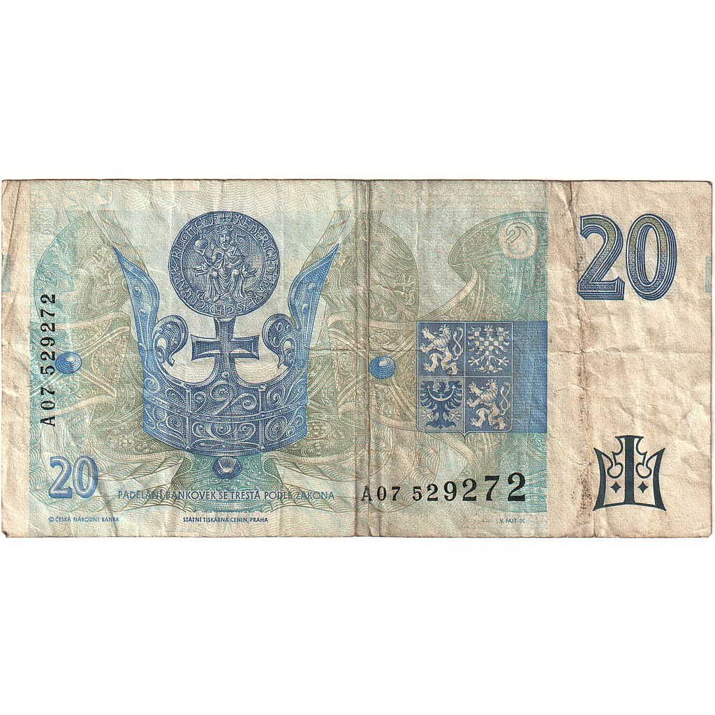 Repubblica Ceca, 20 Korun, 1994, KM:10a, BB