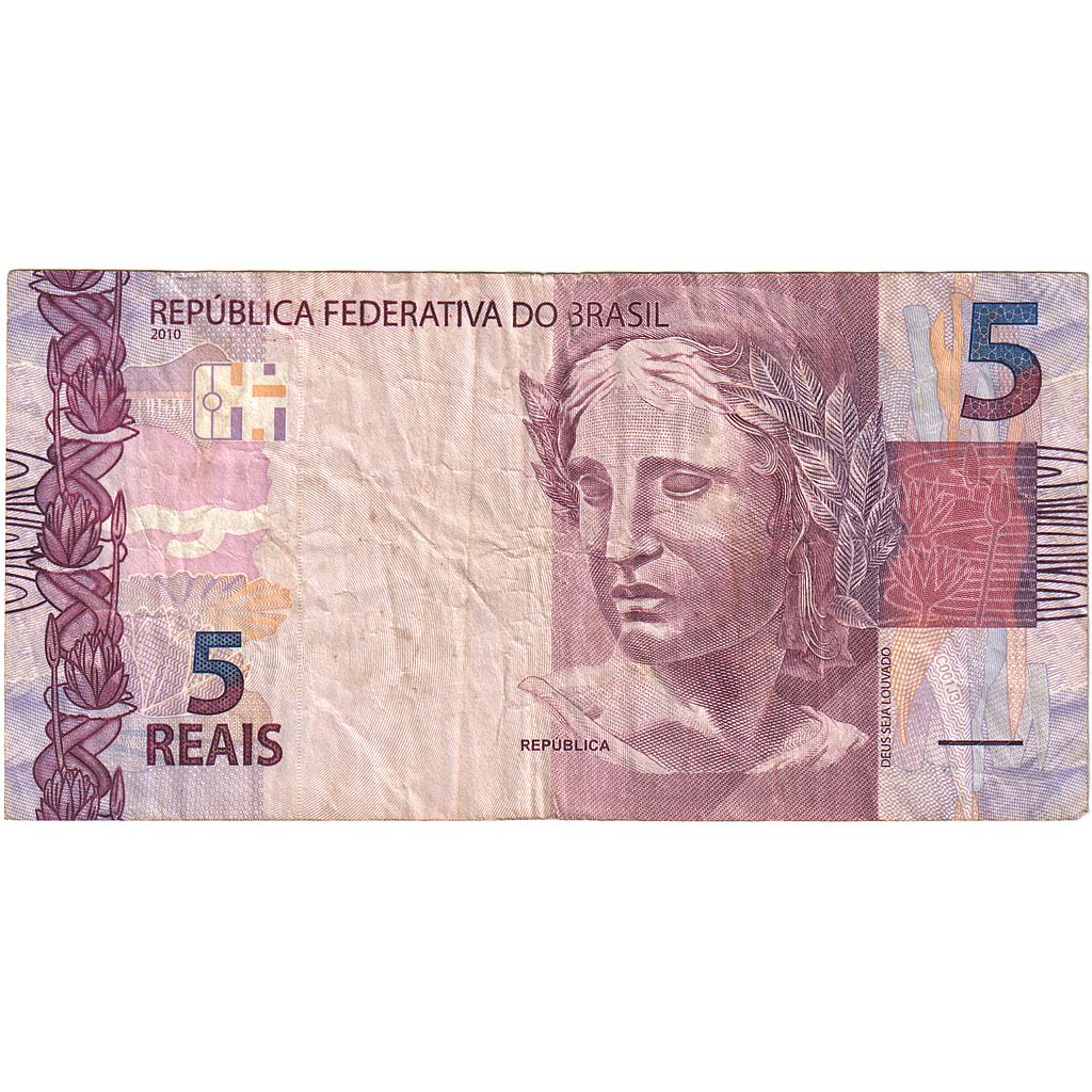 Brazil, 5 Reais, 2010, VF(20-25)