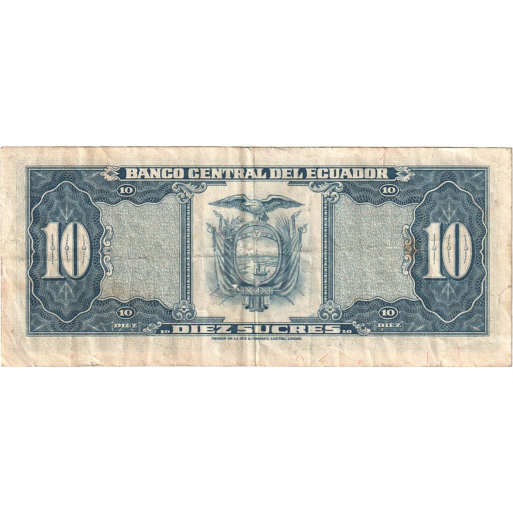 Ecuador, 10 Sucres, 1982, 1982-09-30, KM:114b, AU(55-58)