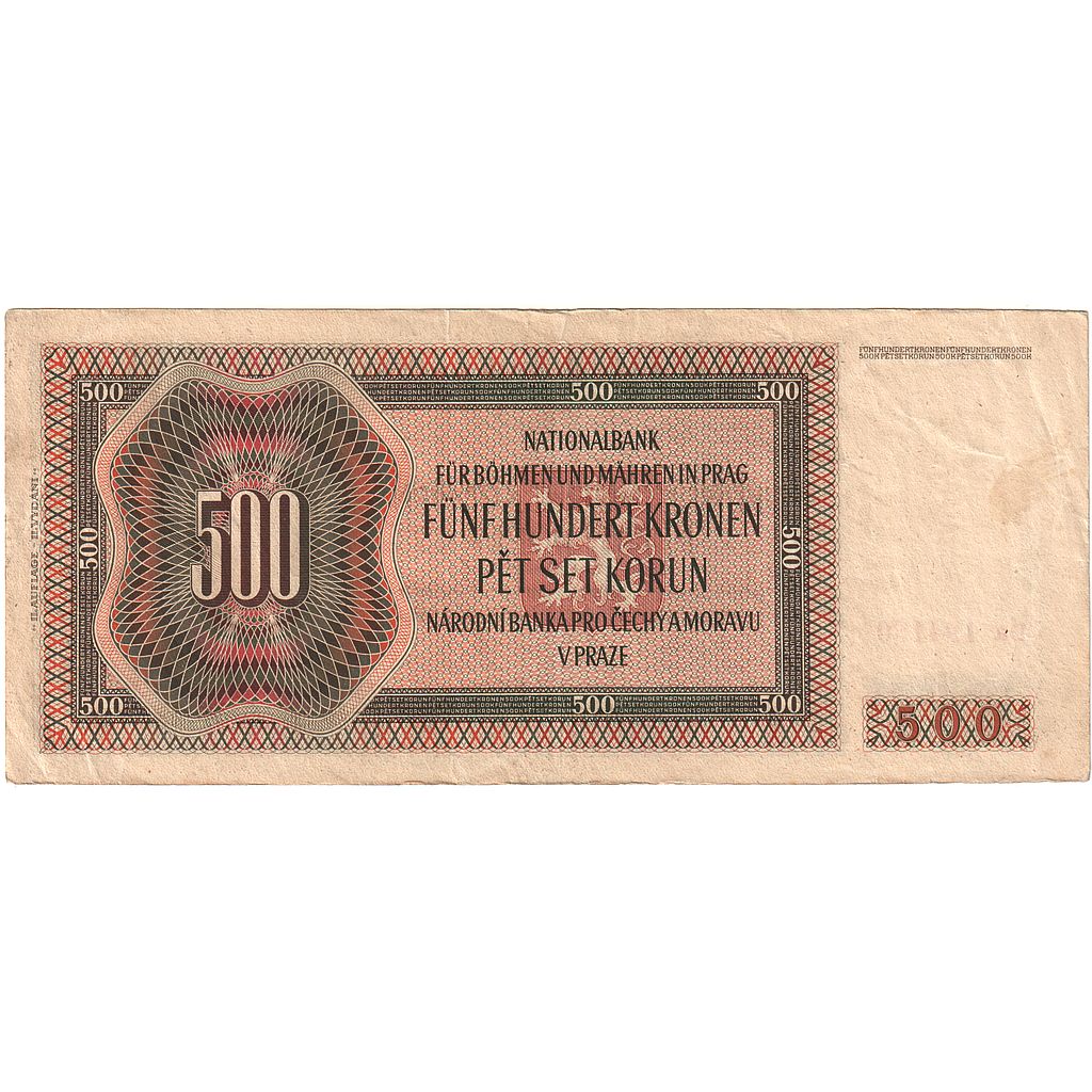 Boemia e Moravia, 500 Korun, 1942-02-24, BB