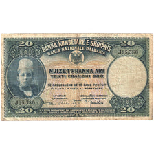 Albania, 20 Franka Ari, KM:3a, VG(8-10)
