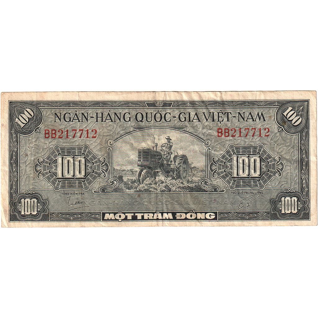 South Viet Nam, 100 D<ox>ng, KM:8a, EF(40-45)