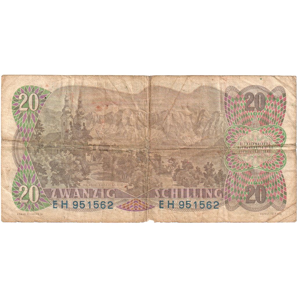 Austria, 20 Schilling, 1956-1965, 1956-07-02, KM:136a, G(4-6)