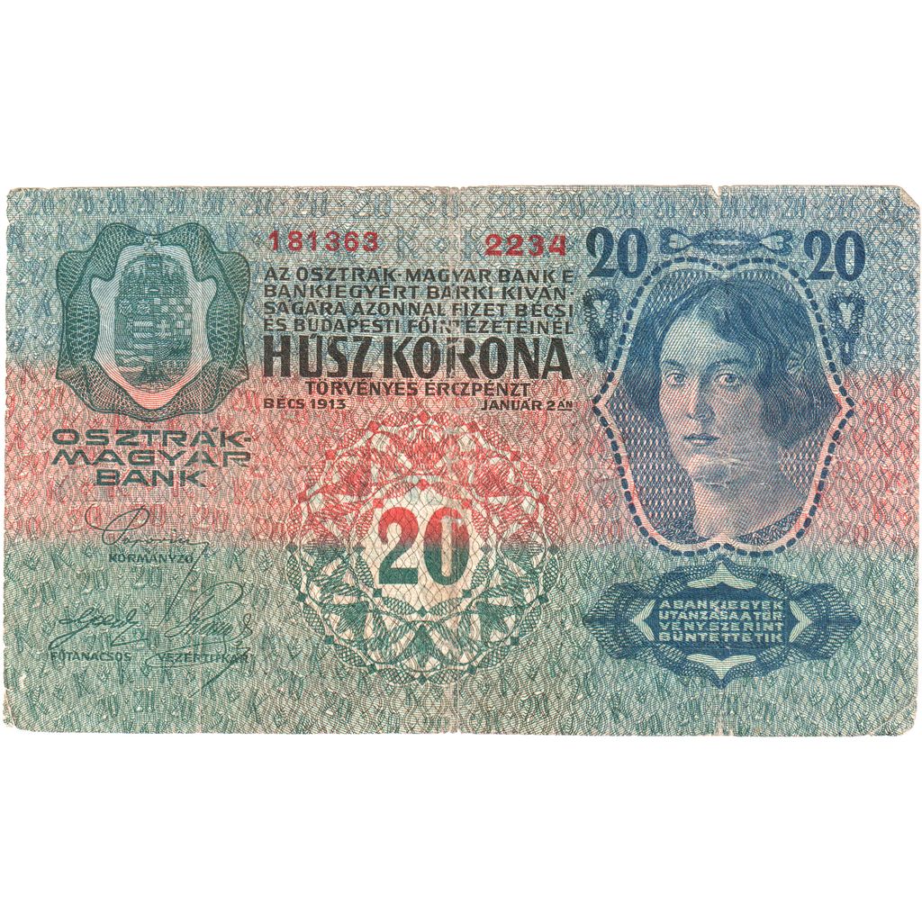 Austria, 20 Kronen, 1913, 1913-01-02, KM:14, VF(20-25)