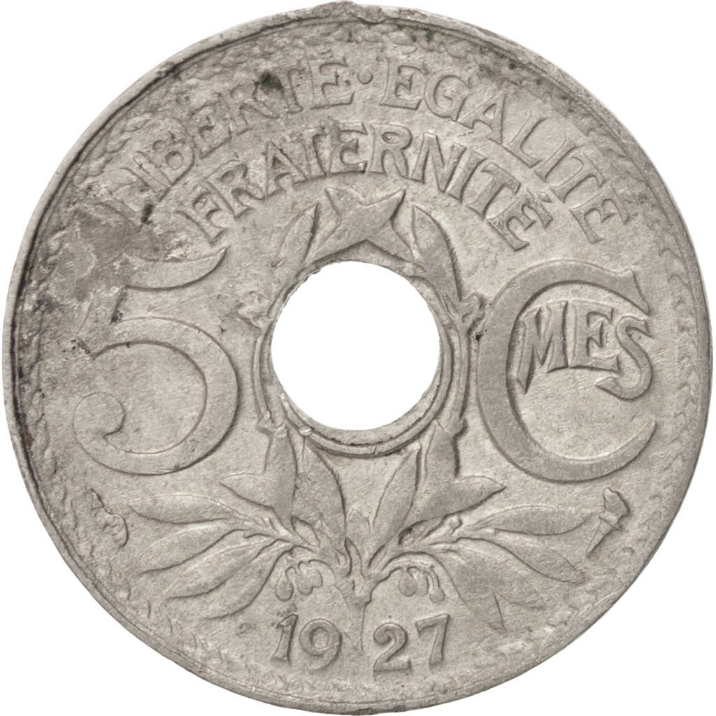 Moneta, Francia, Lindauer, 5 Centimes, 1927, BB, Rame-nichel, KM:875