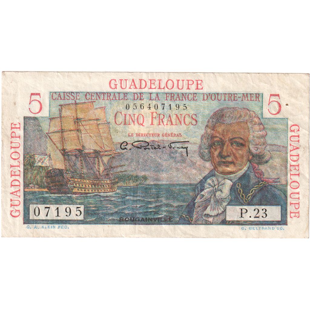 Guadalupe, 5 Francs, P.23, BB