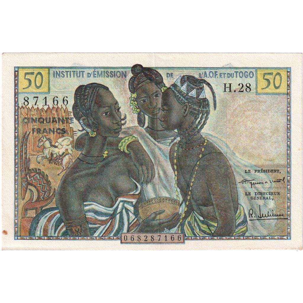 West African States, 50 Francs, AU(55-58)