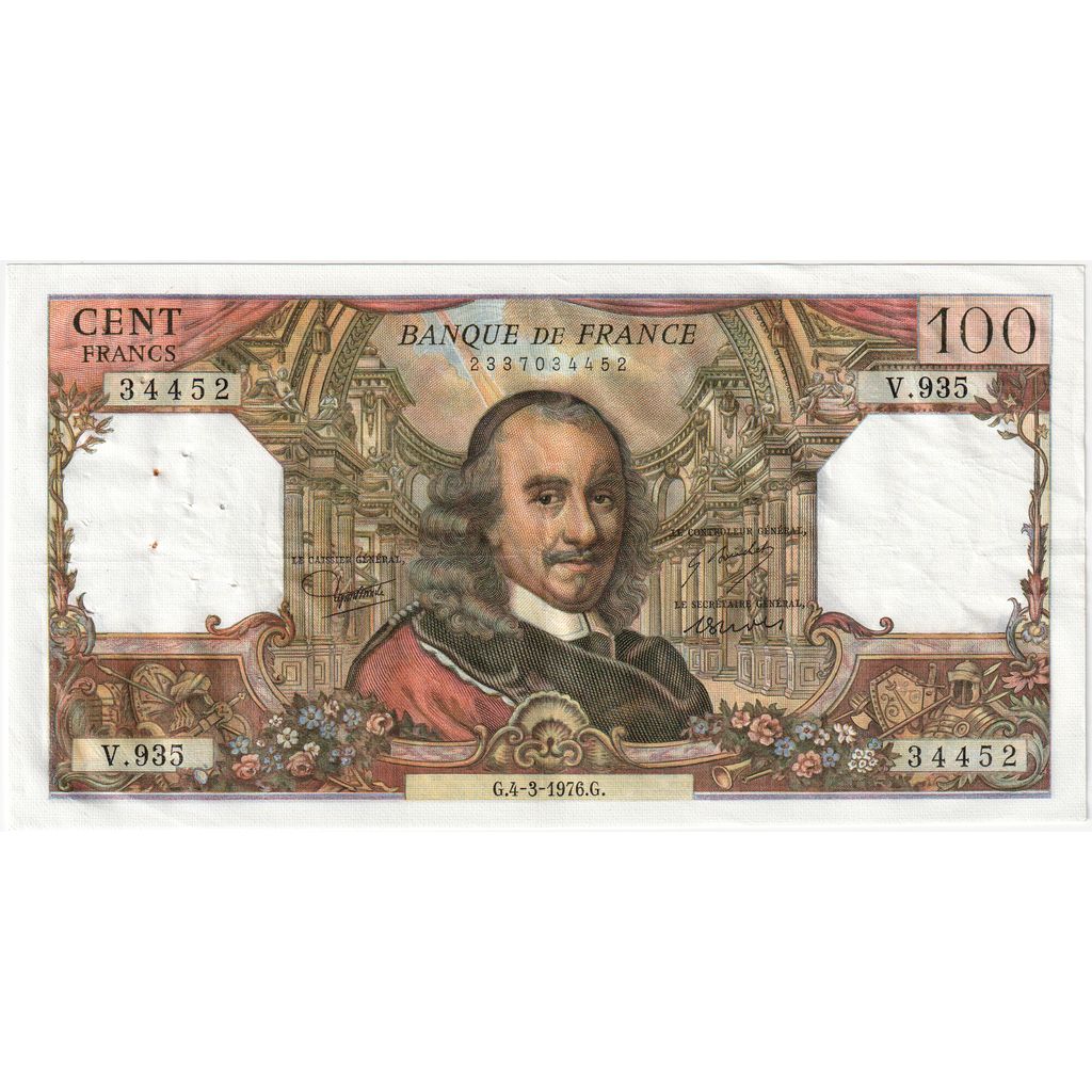 France, 100 Francs, Corneille, 1976-03-04, V.935 34452, VF(20-25)