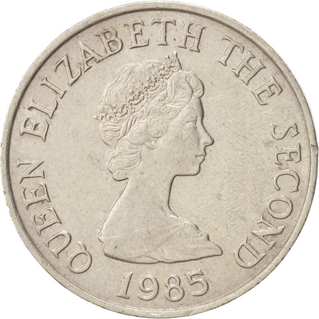 Coin, Jersey, Elizabeth II, 5 Pence, 1985, AU(55-58), Copper-nickel, KM:56.1
