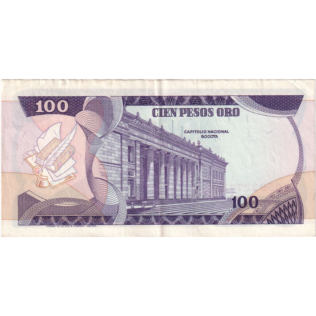 Colômbia, 100 Pesos Oro, 1977-01-01, AU(50-53)