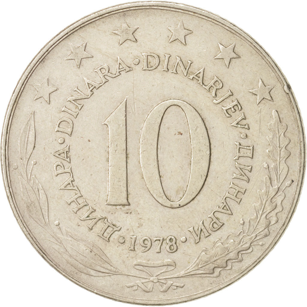 Coin, Yugoslavia, 10 Dinara, 1978, AU(50-53), Copper-nickel, KM:62