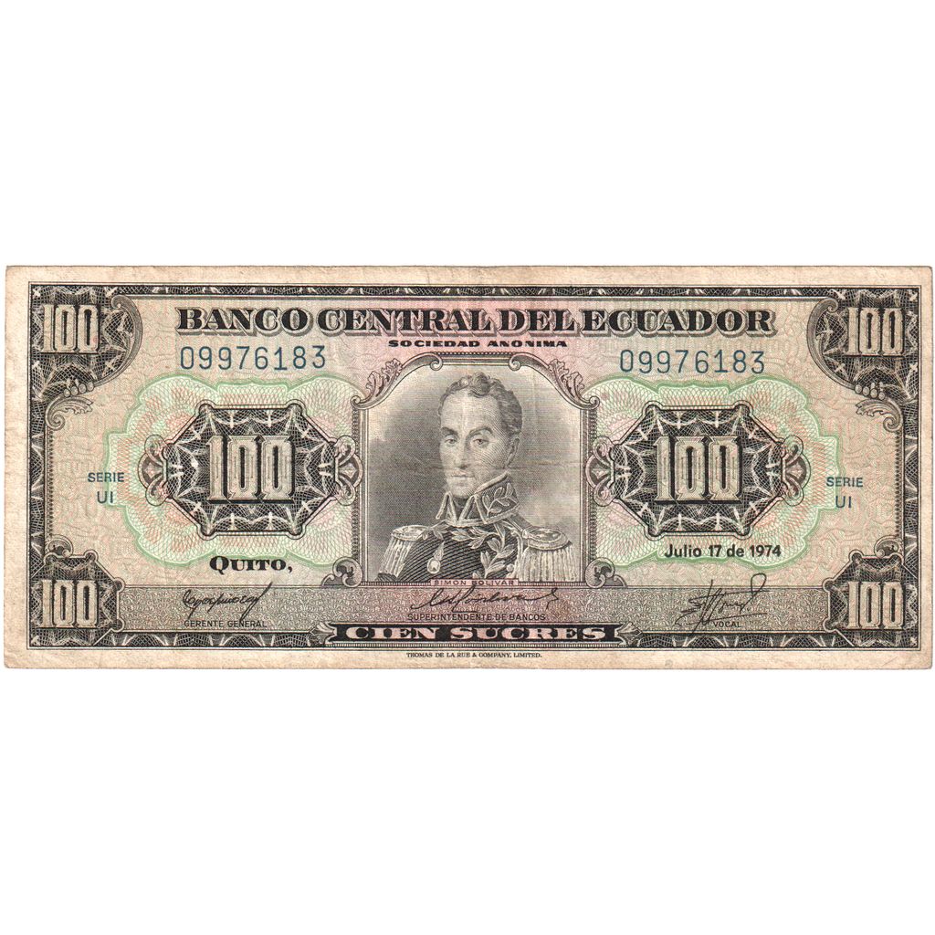 Ecuador, 100 Sucres, 1974-07-17, MB