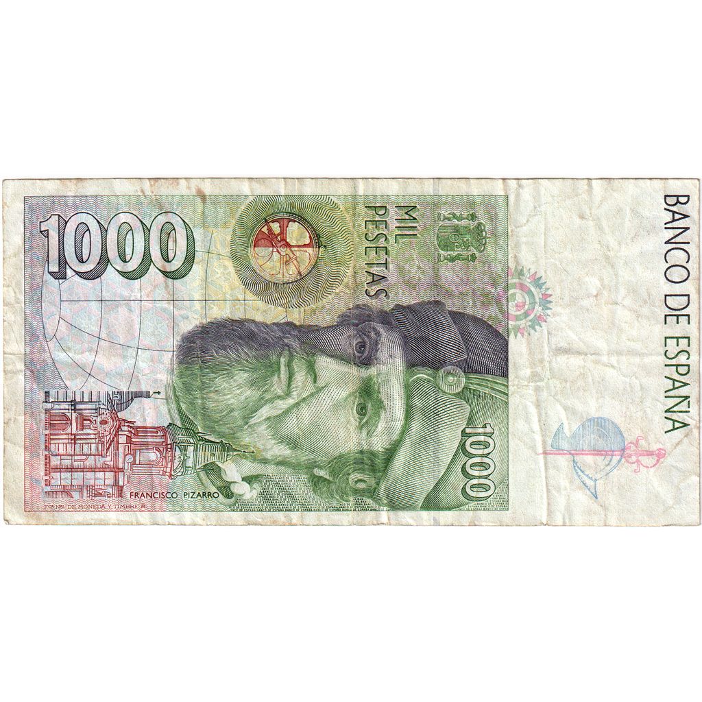 Spain, 1000 Pesetas, 1992-10-12, KM:163a, VF(20-25)