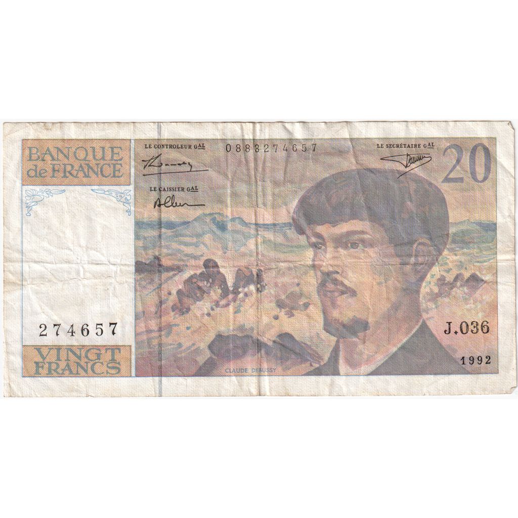 Francja, 20 Francs, J.036 274657, EF(40-45)