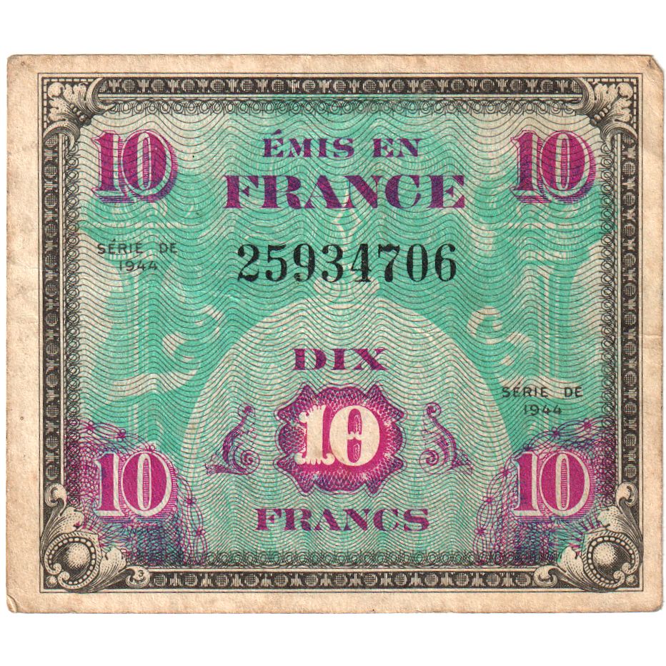 Frankreich, 10 Francs, Flag/France, 25934706, S+