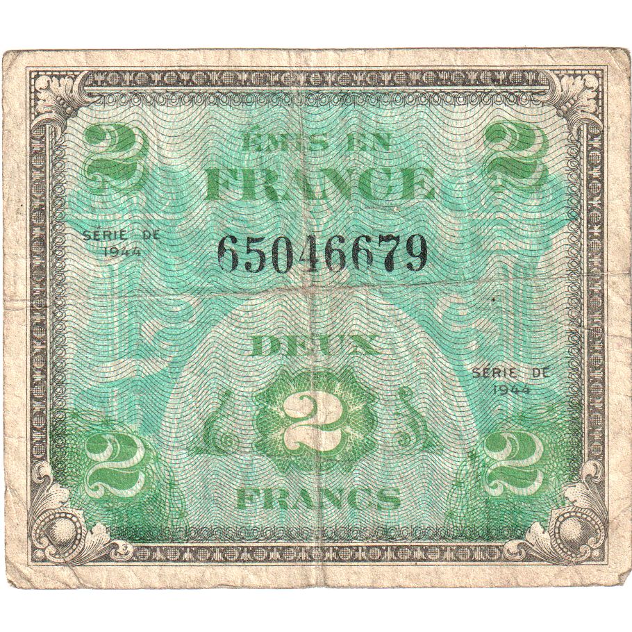 Frankreich, 2 Francs, Flag/France, 1944, 65046679, SGE