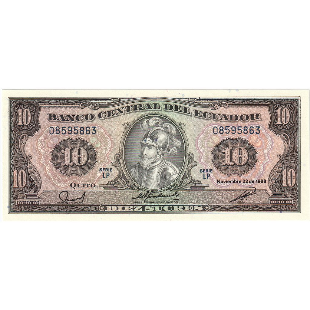 Ekwador, 10 Sucres, 1988-11-22, UNC(65-70)