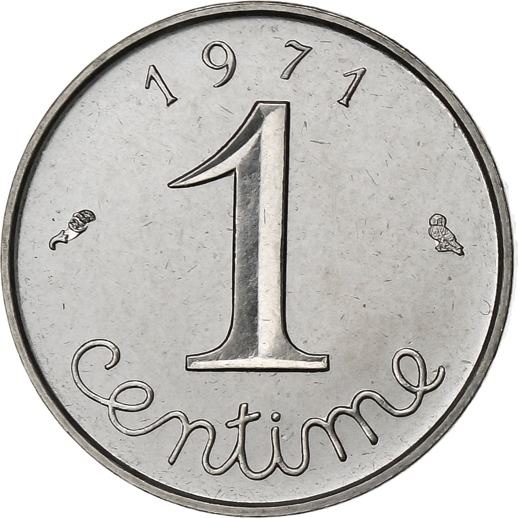 França, Centime, Épi, 1971, Paris, Aço Inoxidável, MS(65-70), Gadoury:91