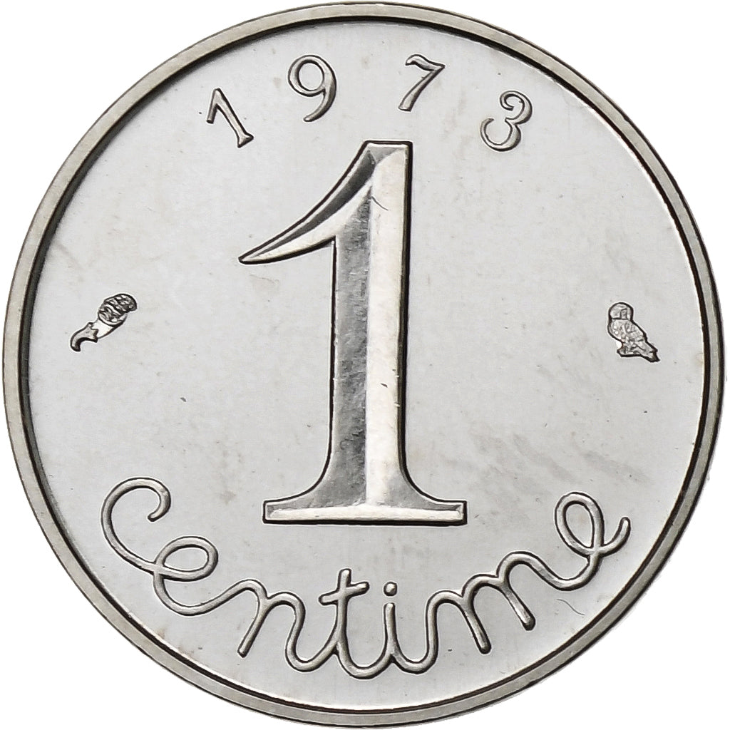 Moeda, França, Épi, Centime, 1973, Paris, MS(65-70), Aço Inoxidável, KM:928