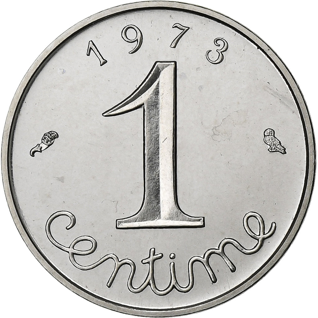 France, Centime, Épi, 1973, Paris, série FDC, Stainless Steel, MS(65-70)