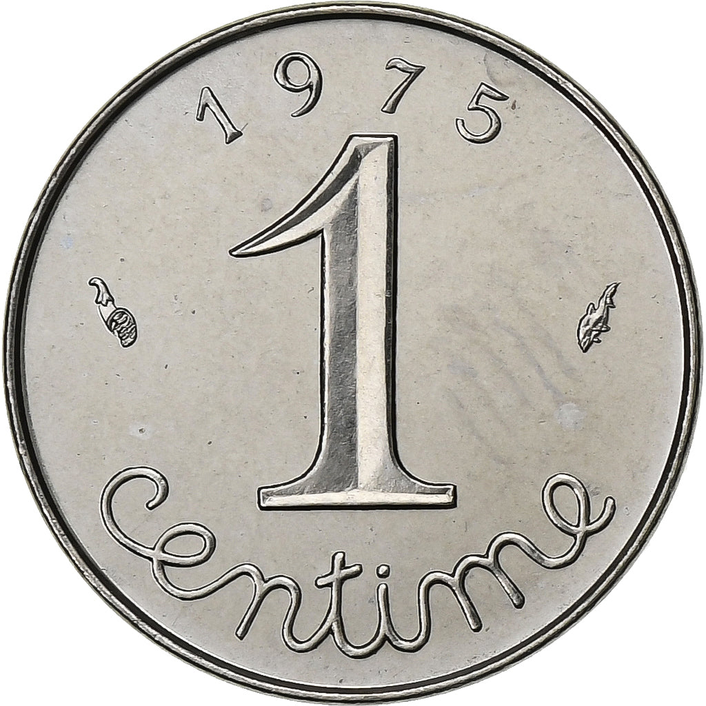 França, Centime, Épi, 1975, Paris, FDC, Aço Inoxidável, MS(65-70)