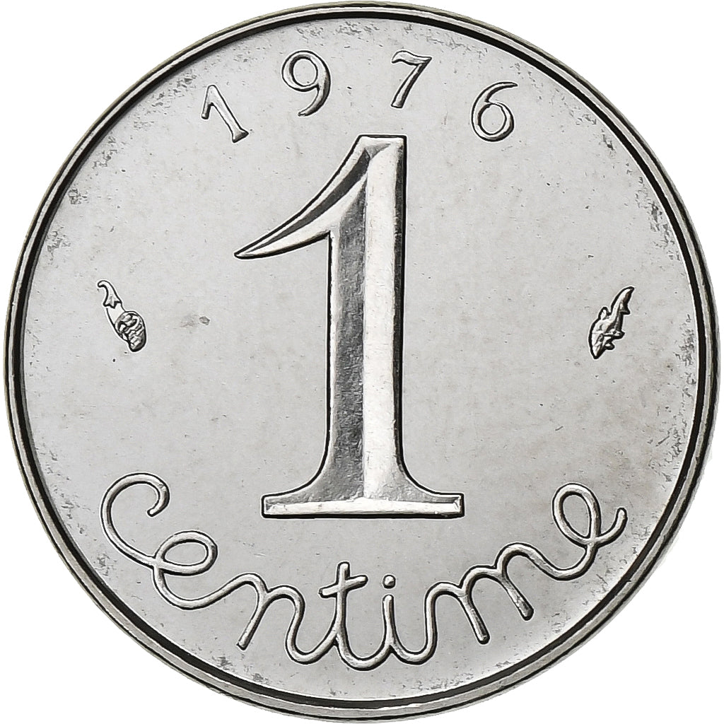 França, Centime, Épi, 1976, Paris, FDC, Aço Inoxidável, MS(65-70)