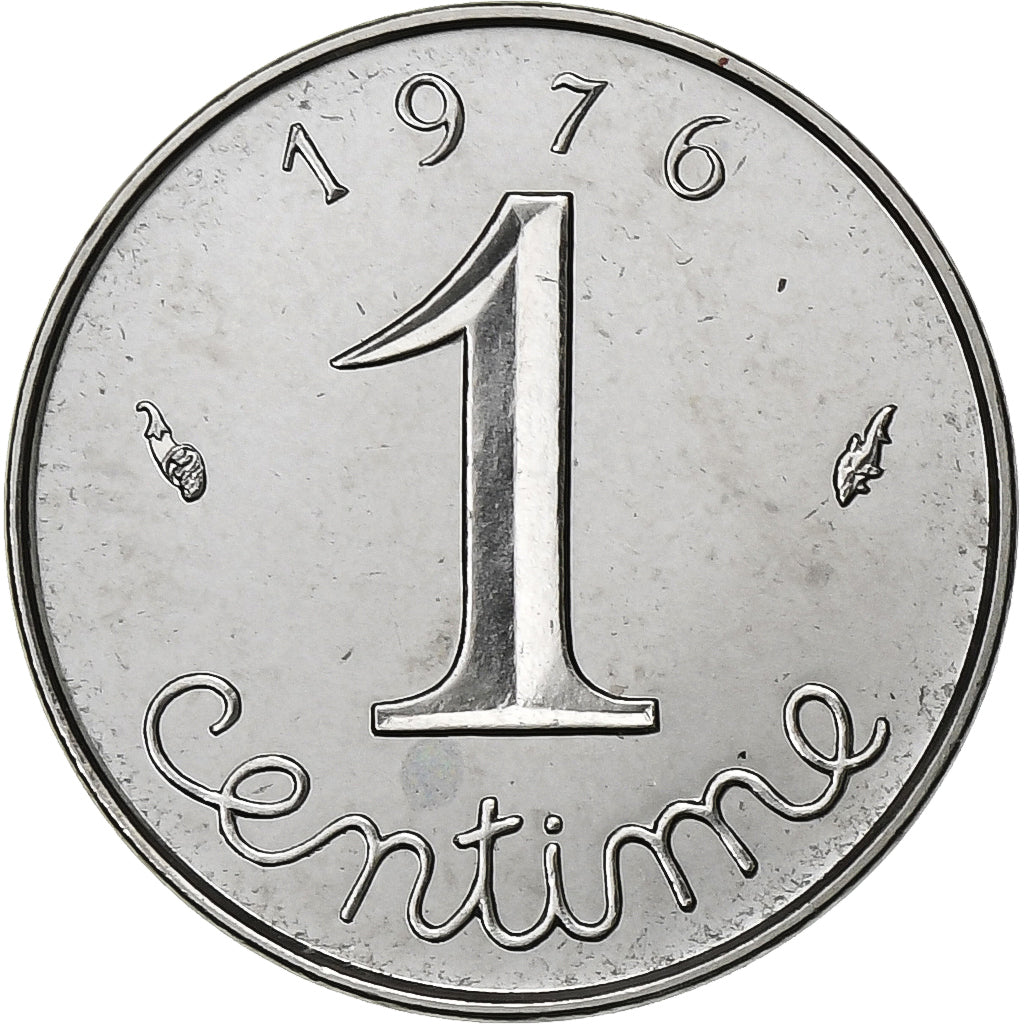 Frankreich, Centime, Épi, 1976, Paris, série FDC, Stainless Steel, STGL