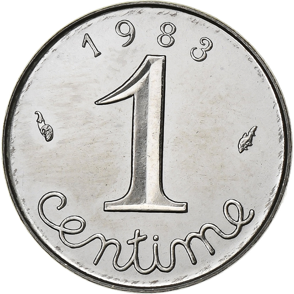 Frankrijk, Centime, Épi, 1983, Paris, Stainless Steel, FDC, Gadoury:91, KM:928