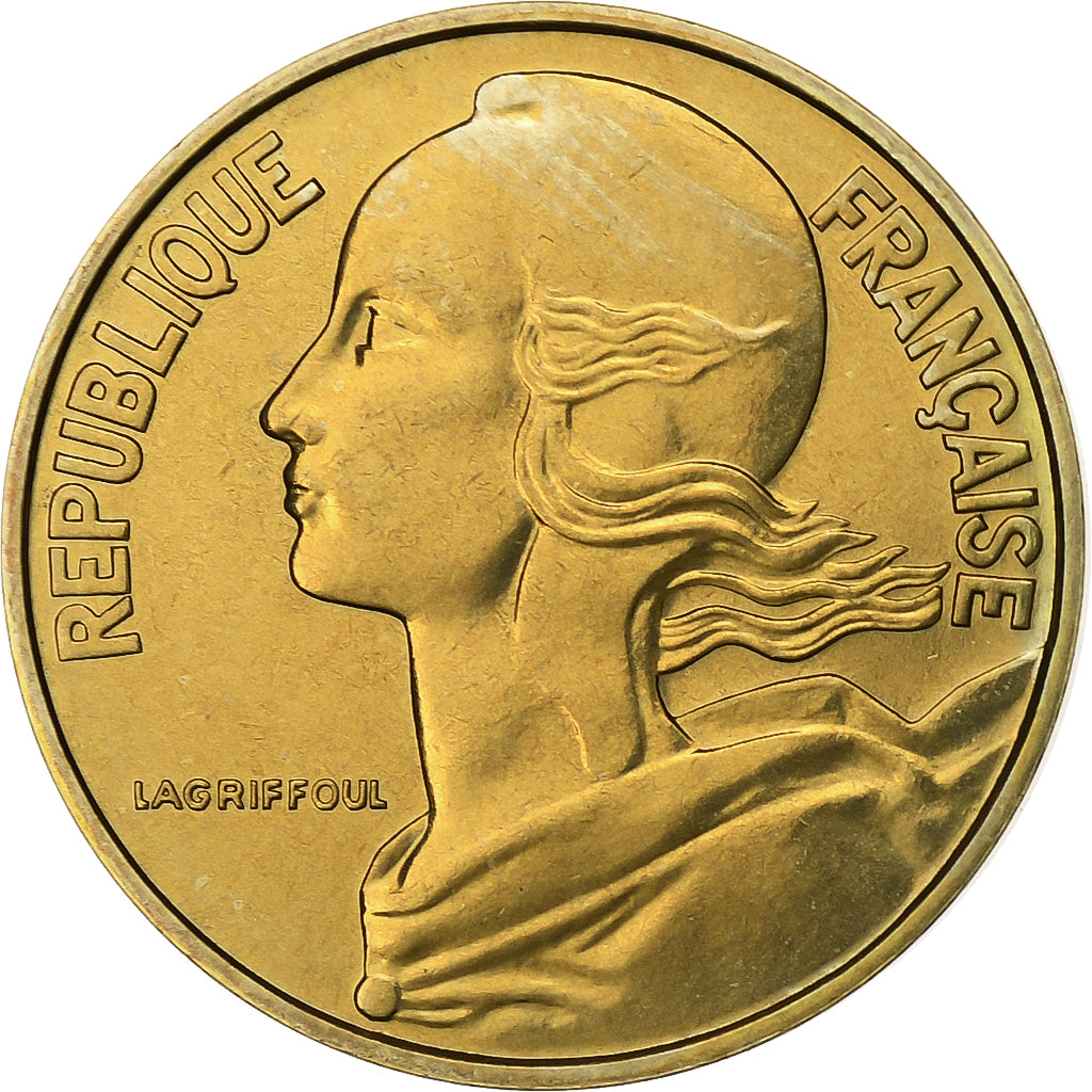 Francja, 20 Centimes, Marianne, 1973, Paris, série FDC, Aluminium-Brąz