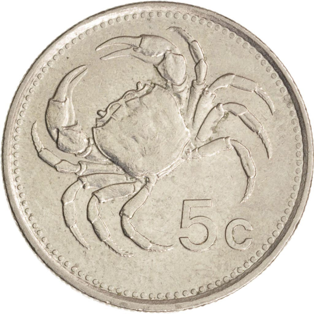 Coin, Malta, 5 Cents, 1986, MS(63), Copper-nickel, KM:77