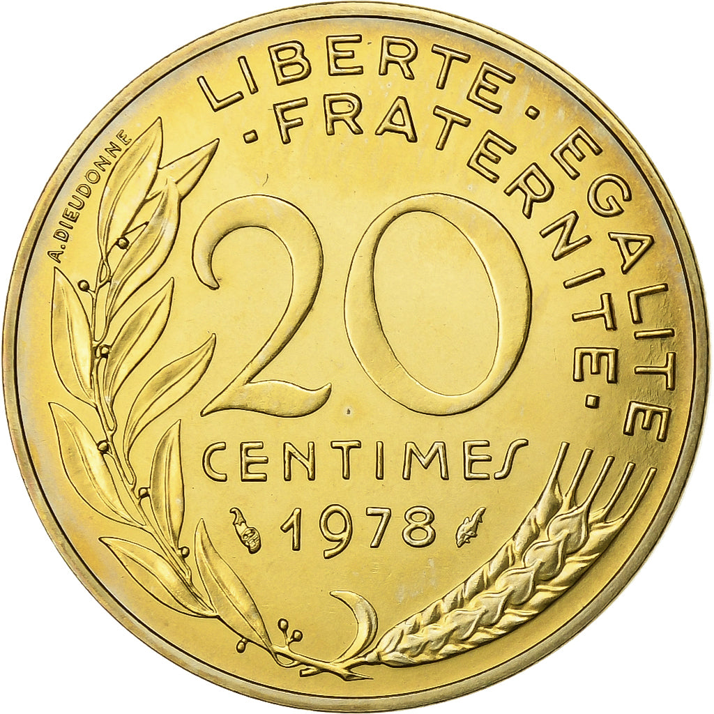 Francia, 20 Centimes, Marianne, 1978, Monnaie de Paris, FDC, Alluminio-bronzo