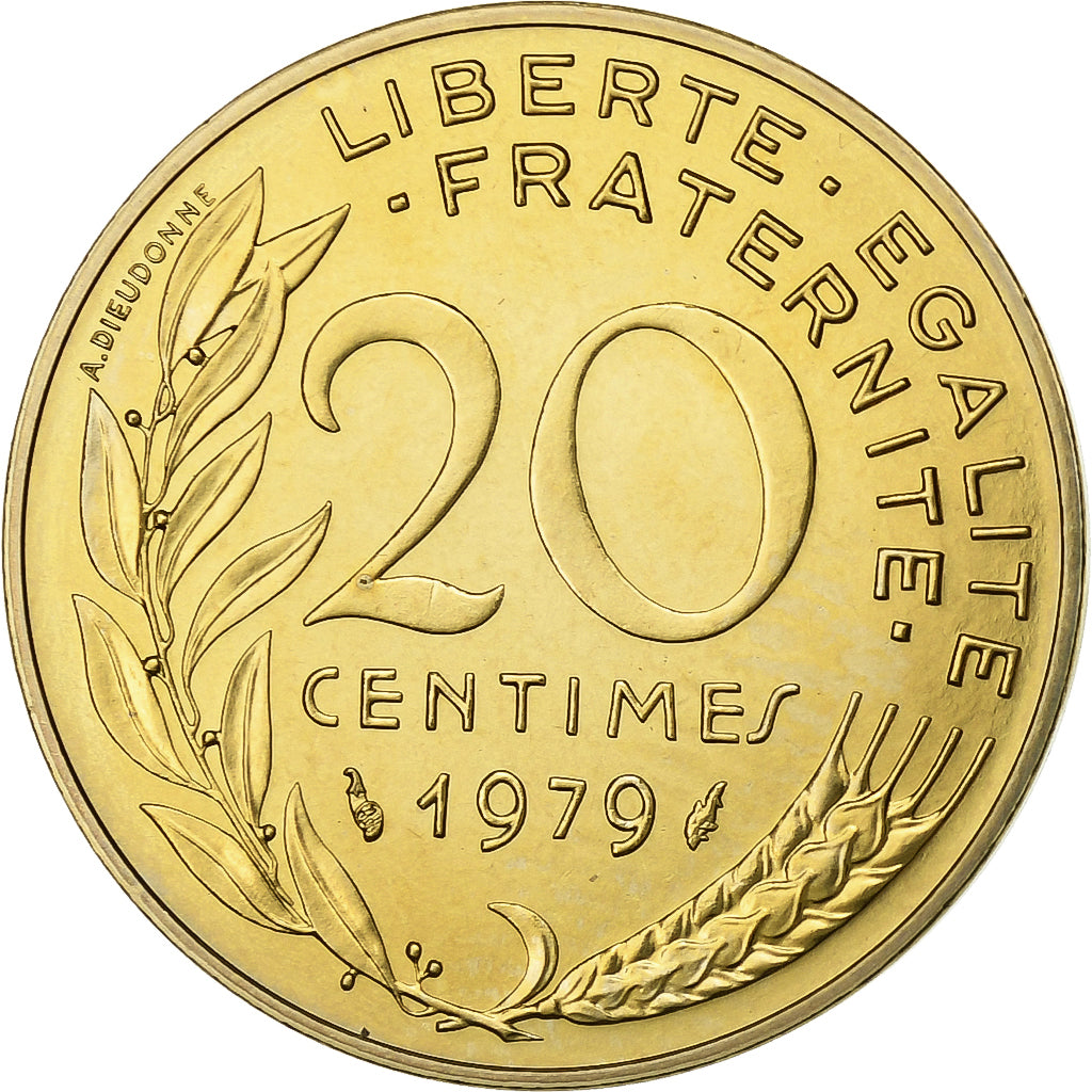 Francia, 20 Centimes, Marianne, 1979, Monnaie de Paris, FDC, Alluminio-bronzo